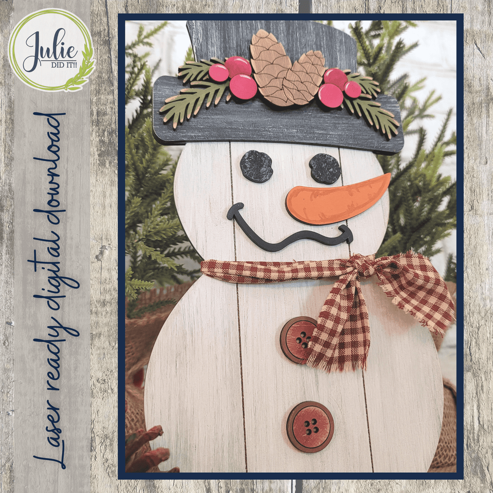 Julie Did It Studios Shiplap Snowman Shelf Sitter