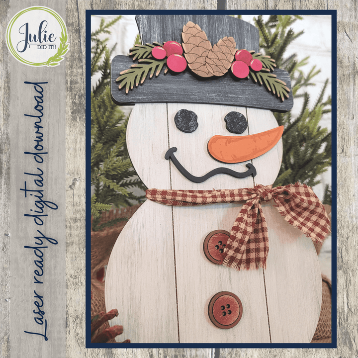 Julie Did It Studios Shiplap Snowman Shelf Sitter