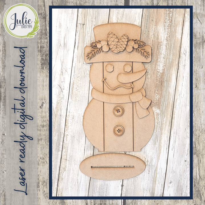 Julie Did It Studios Shiplap Snowman Shelf Sitter