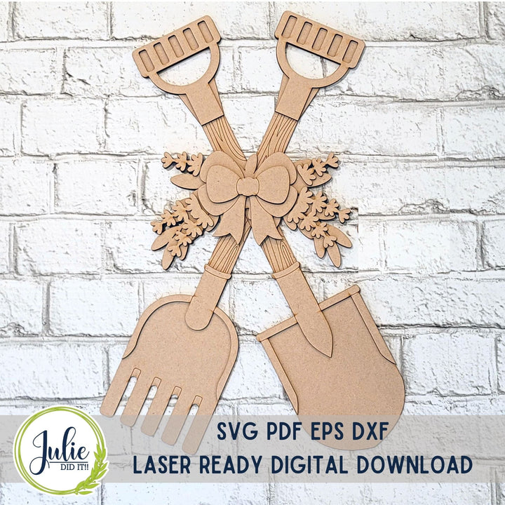 Julie Did It Studios Shovel and Rake Door Hanger - January 2024 Design Studio
