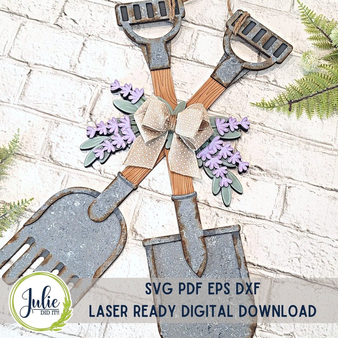 Julie Did It Studios Shovel and Rake Door Hanger - January 2024 Design Studio