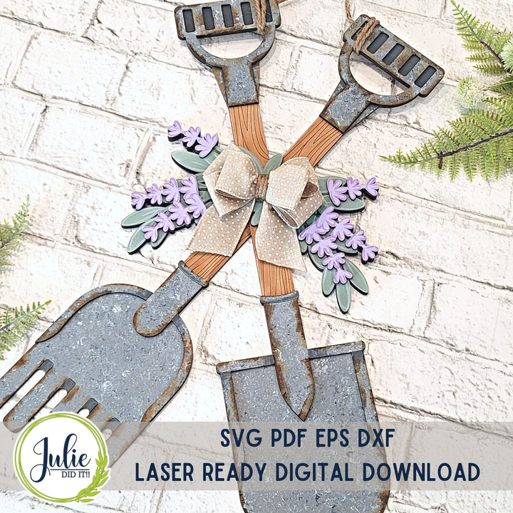 Julie Did It Studios Shovel and Rake Door Hanger - January 2024 Design Studio