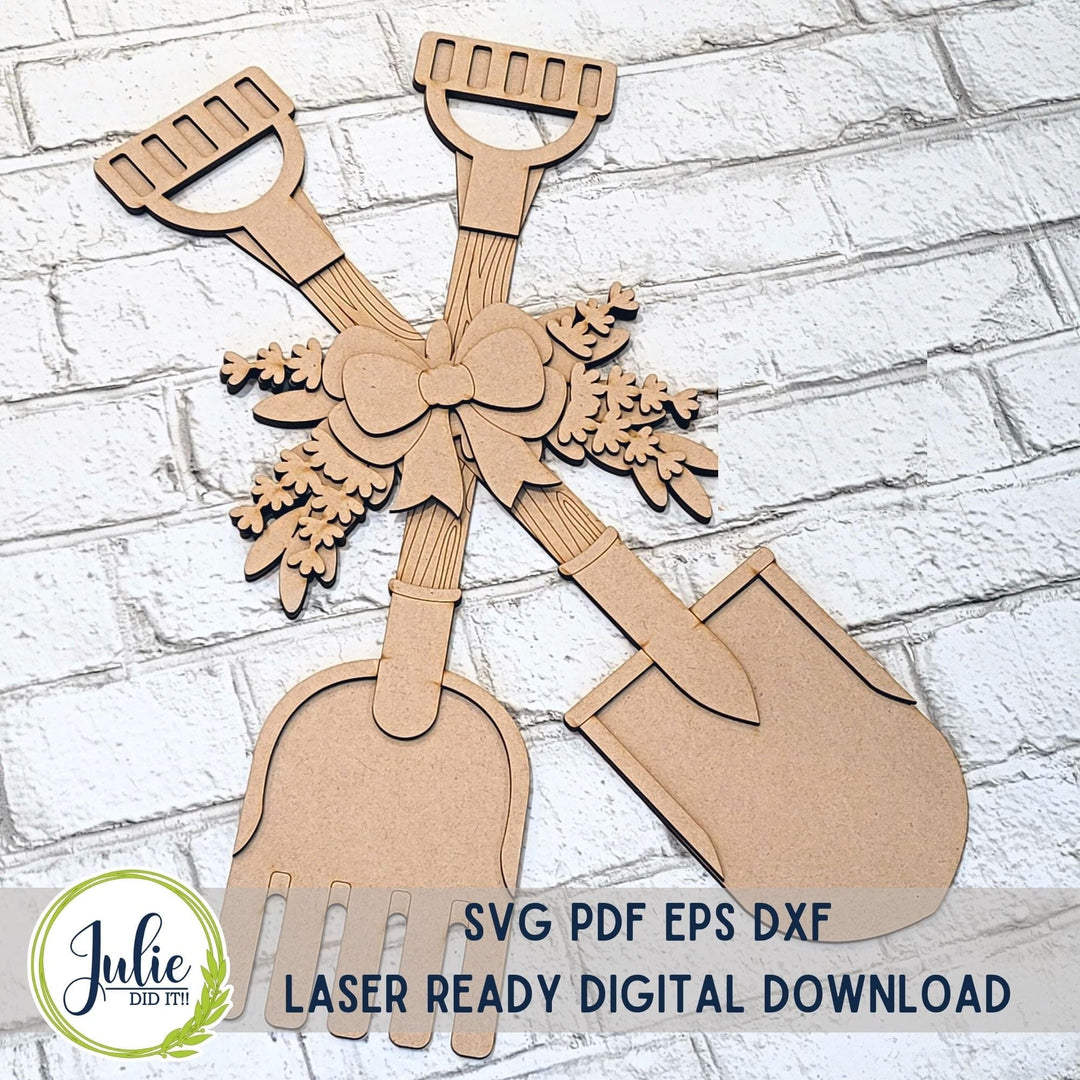 Julie Did It Studios Shovel and Rake Door Hanger - January 2024 Design Studio