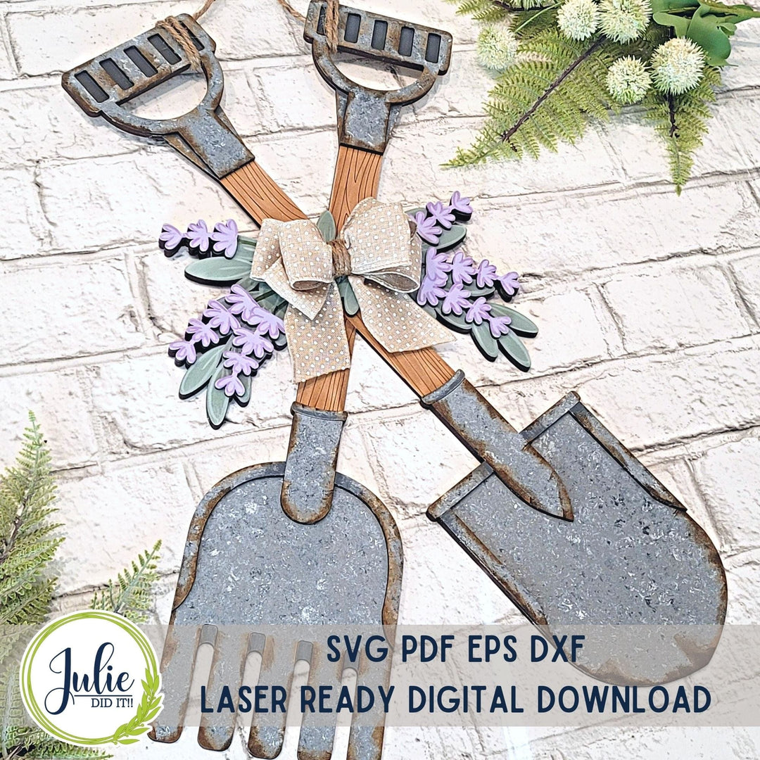 Julie Did It Studios Shovel and Rake Door Hanger - January 2024 Design Studio