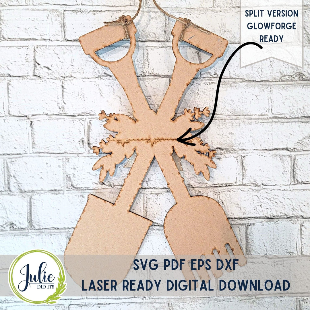 Julie Did It Studios Shovel and Rake Door Hanger - January 2024 Design Studio