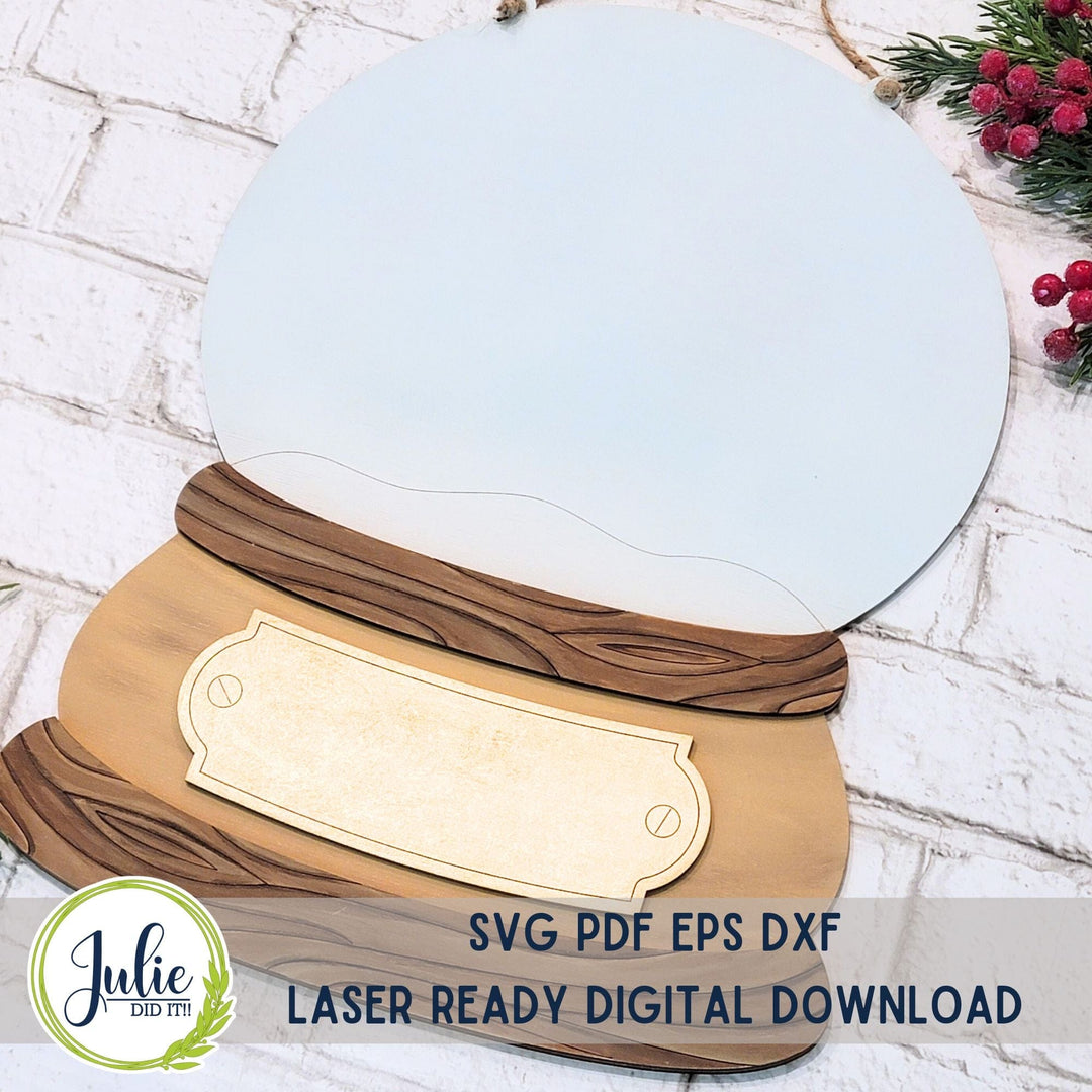 Julie Did It Studios Sign Snow Globe Door Hanger Backer