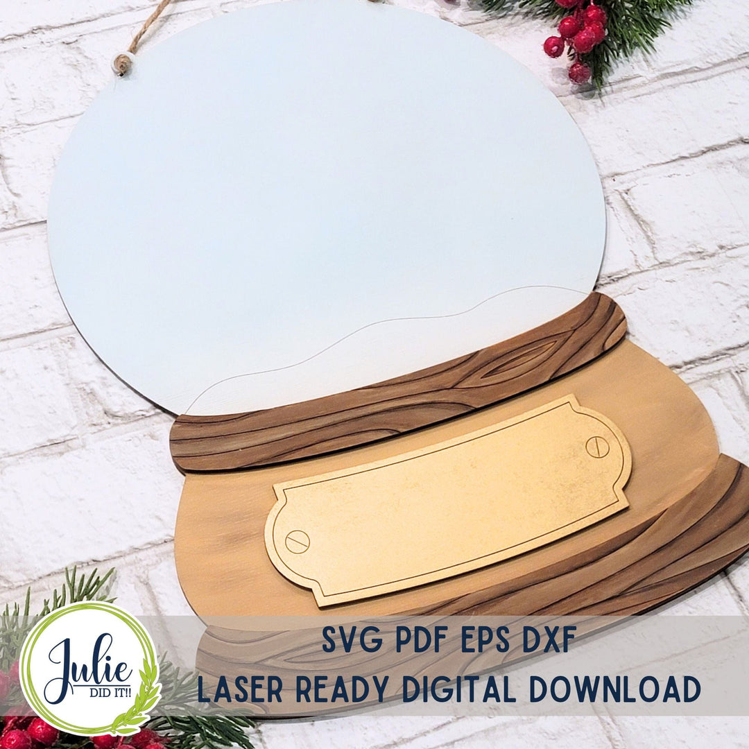 Julie Did It Studios Sign Snow Globe Door Hanger Backer