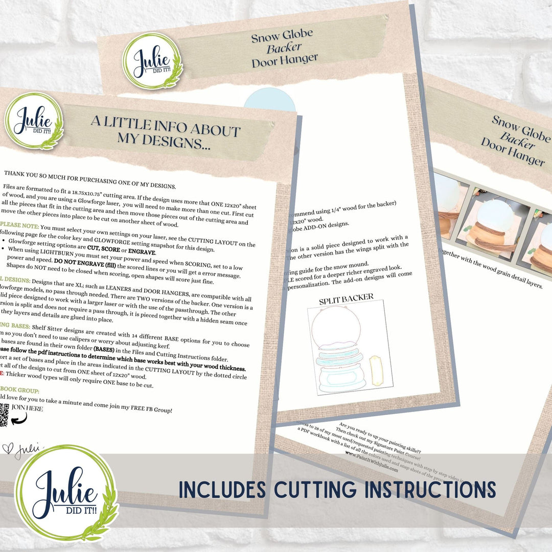 Julie Did It Studios Sign Snow Globe Door Hanger Backer