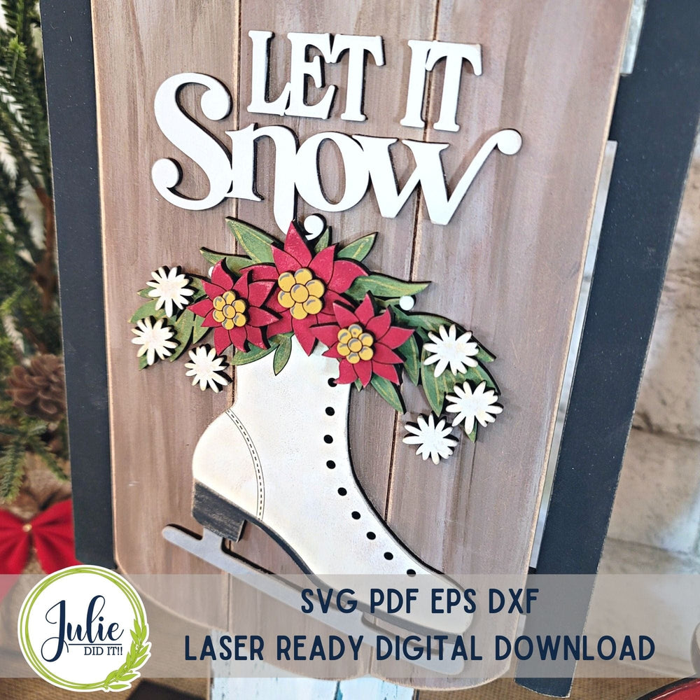 Julie Did It Studios Sled "Let It Snow" Sign