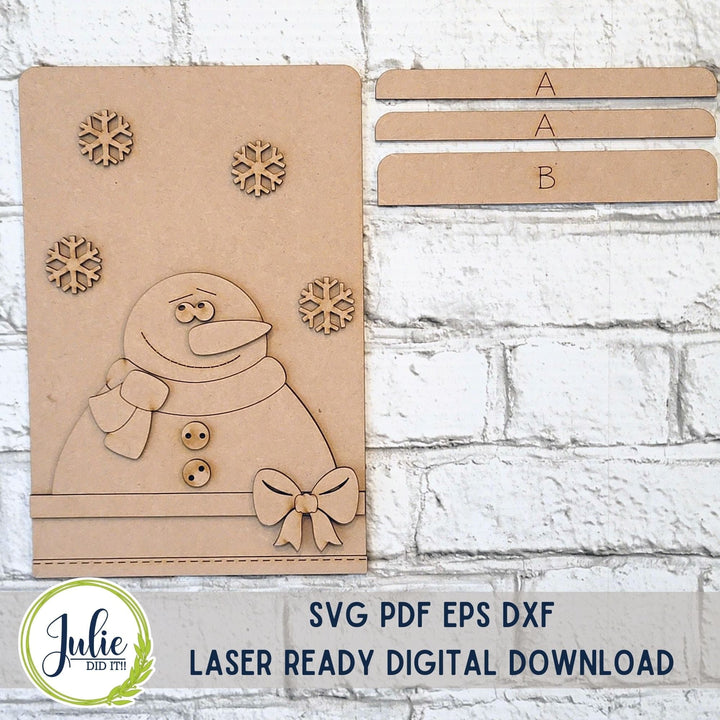 Julie Did It Studios Snowman Interchangeable Tea Towel - January 2024 Design Studio