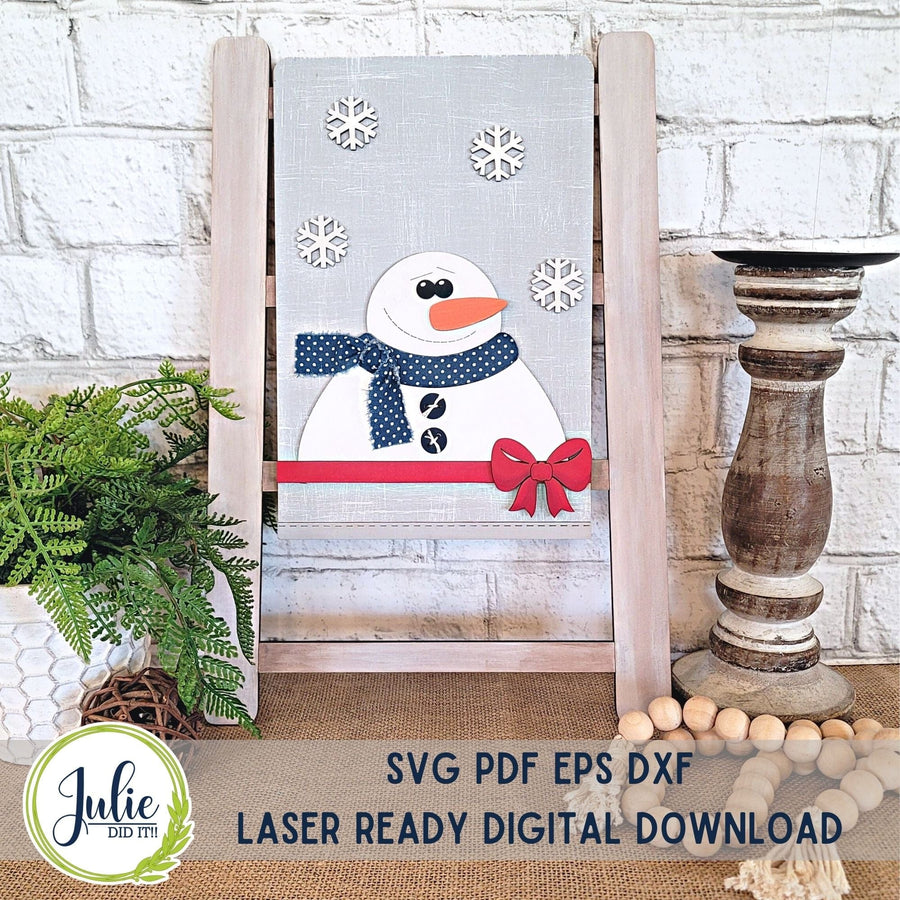 Julie Did It Studios Snowman Interchangeable Tea Towel - January 2024 Design Studio