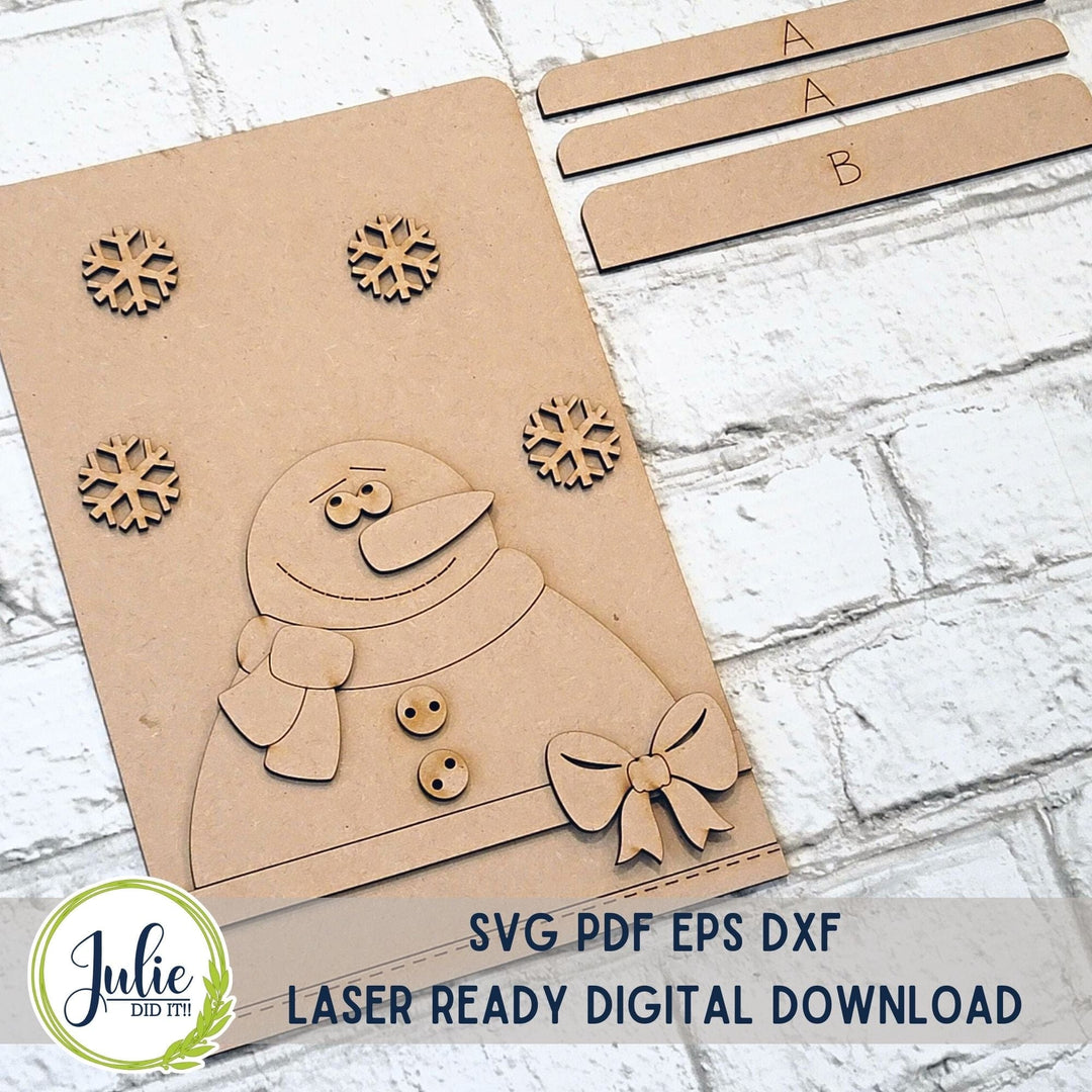 Julie Did It Studios Snowman Interchangeable Tea Towel - January 2024 Design Studio