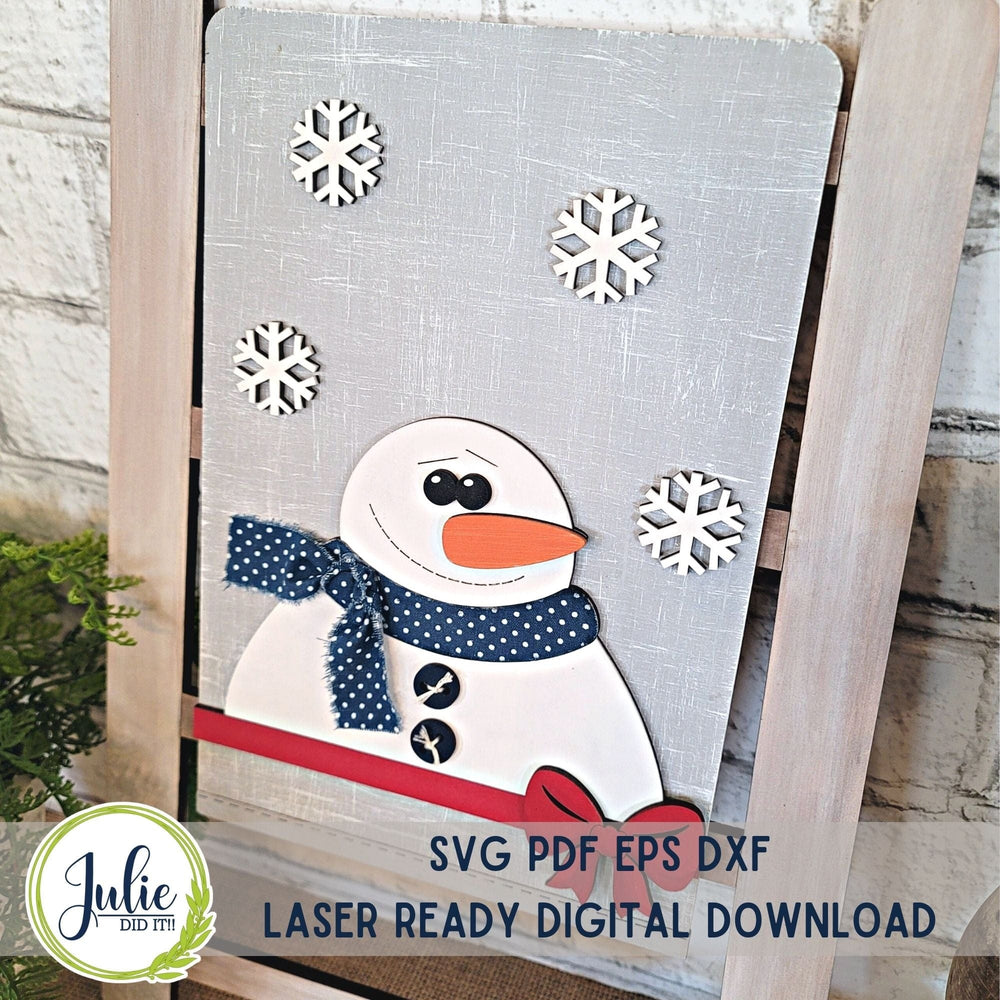 Julie Did It Studios Snowman Interchangeable Tea Towel - January 2024 Design Studio
