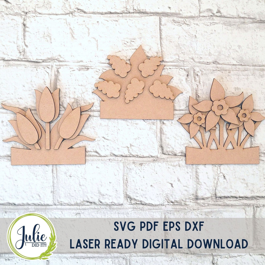 Julie Did It Studios Spring Flower Train Insert