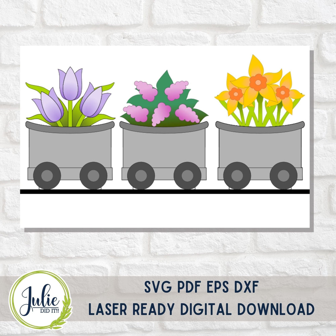 Julie Did It Studios Spring Flower Train Insert