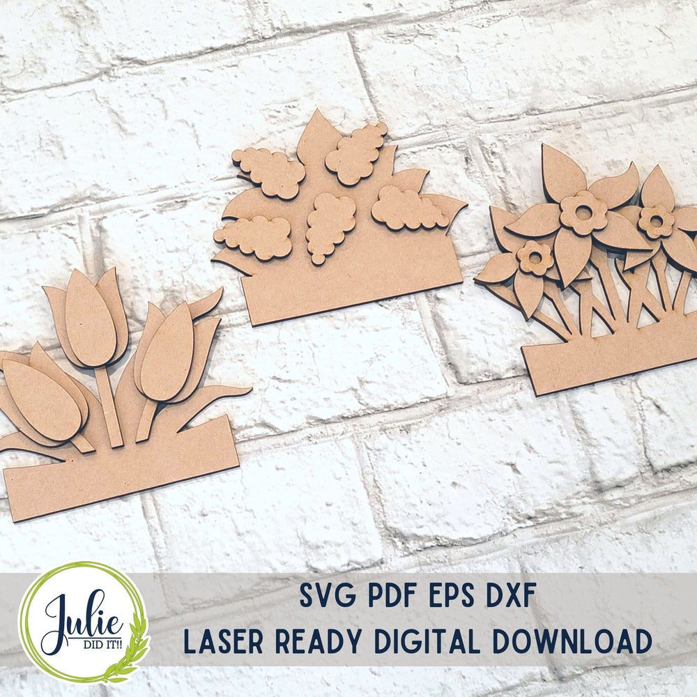 Julie Did It Studios Spring Flower Train Insert
