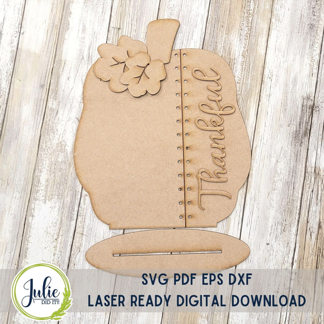 Julie Did It Studios Stitched Pumpkin Shelf Sitter