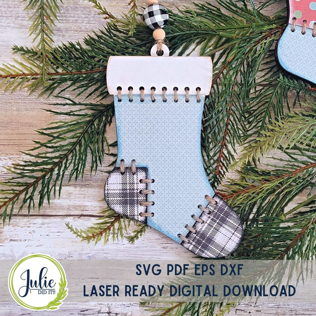 Julie Did It Studios Stitched Stocking Ornaments