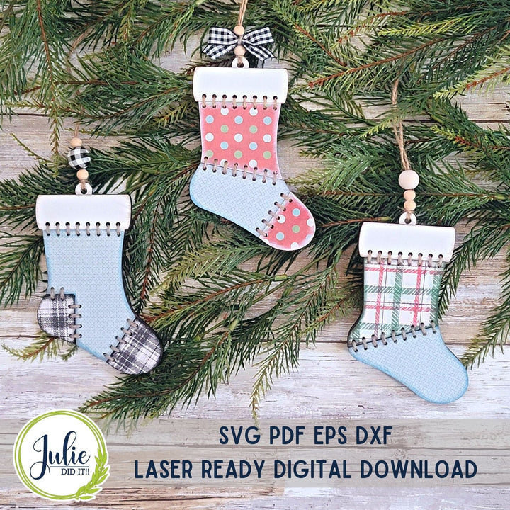 Julie Did It Studios Stitched Stocking Ornaments