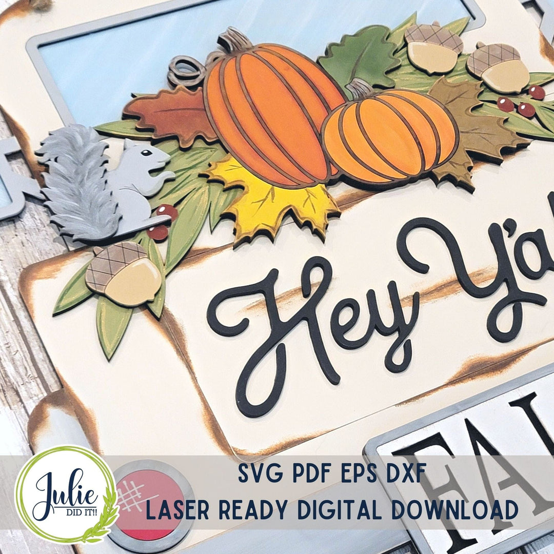 Julie Did It Studios Truck Pumpkin Hey Y'All Door Hanger - July 2023 Design Studio