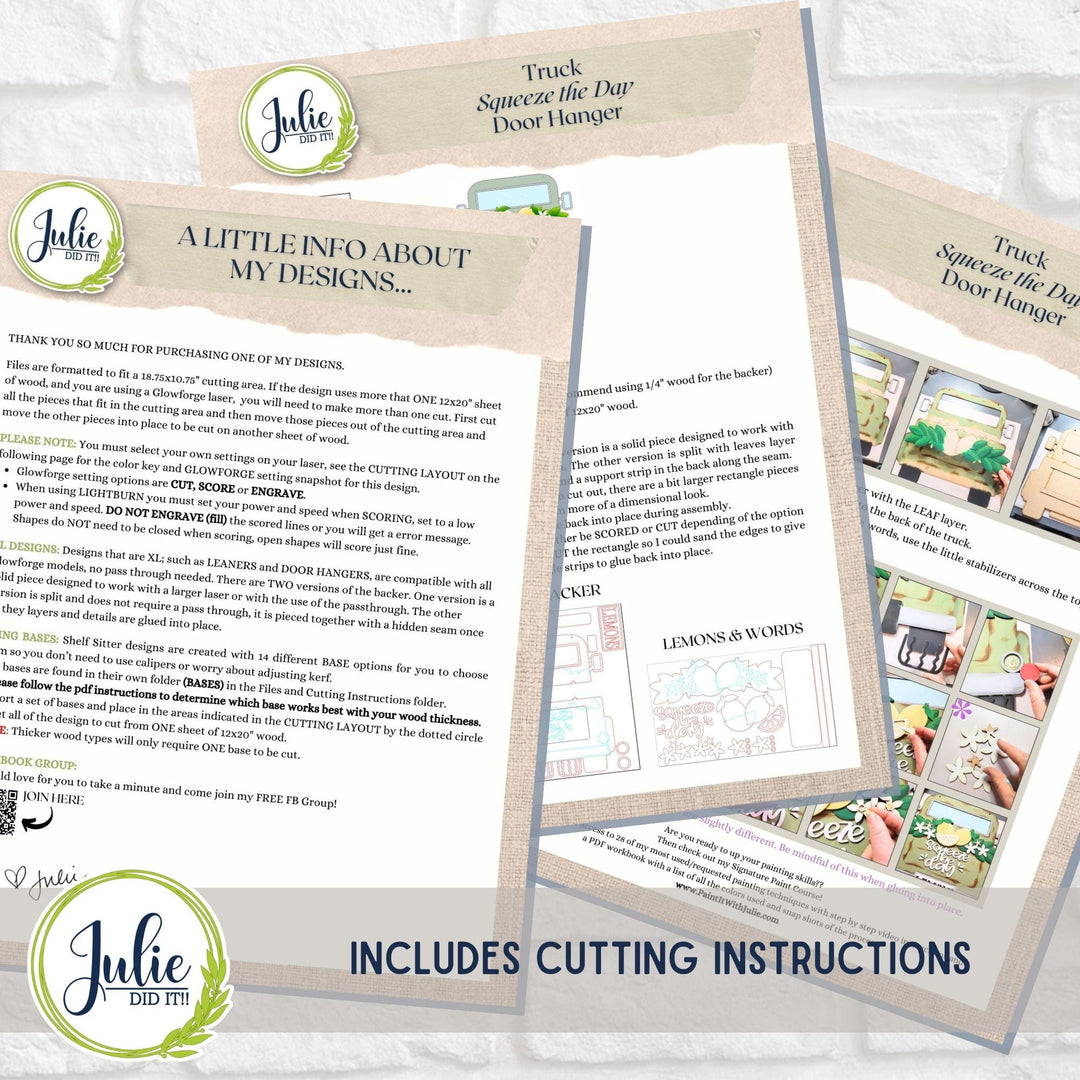 Julie Did It Studios Truck Squeeze the Day Door Hanger - May 2024 Design Studio