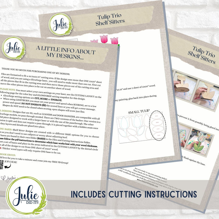 Julie Did It Studios Tulip Trio Shelf Sitters -  March 2024 Design Studio