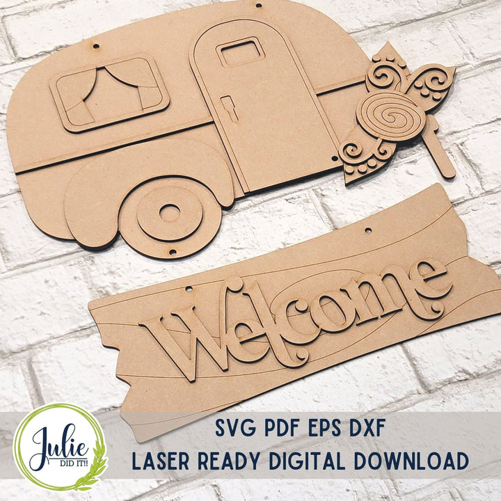 Julie Did It Studios Welcome Camper Door Hanger