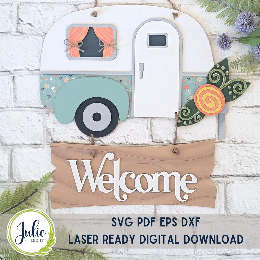 Julie Did It Studios Welcome Camper Door Hanger