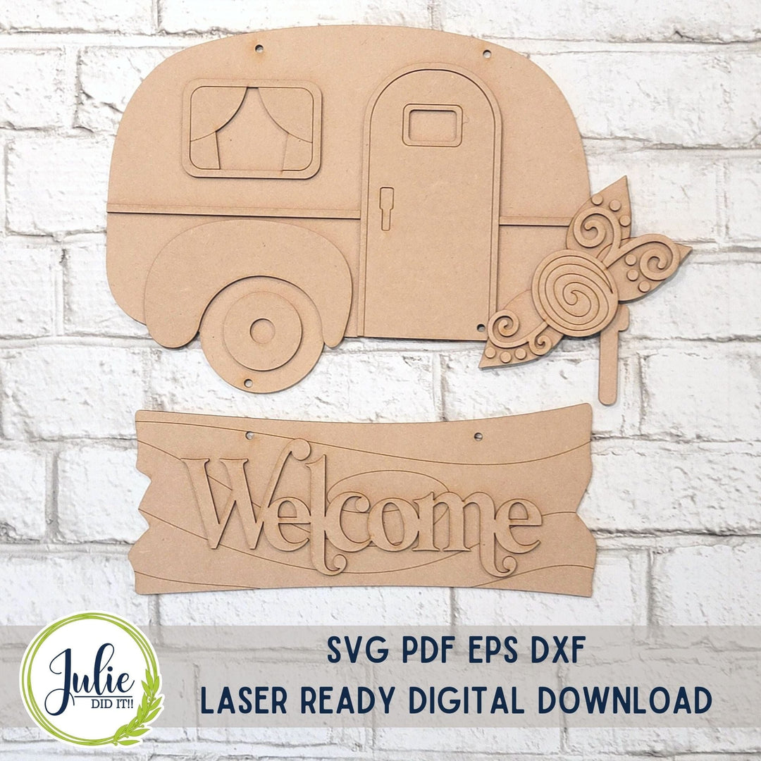 Julie Did It Studios Welcome Camper Door Hanger