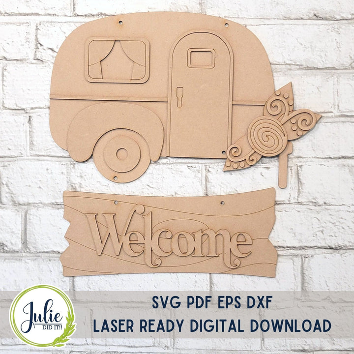 Julie Did It Studios Welcome Camper Door Hanger