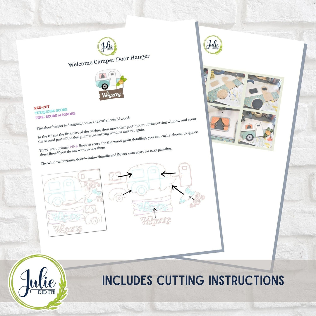 Julie Did It Studios Welcome Camper Door Hanger