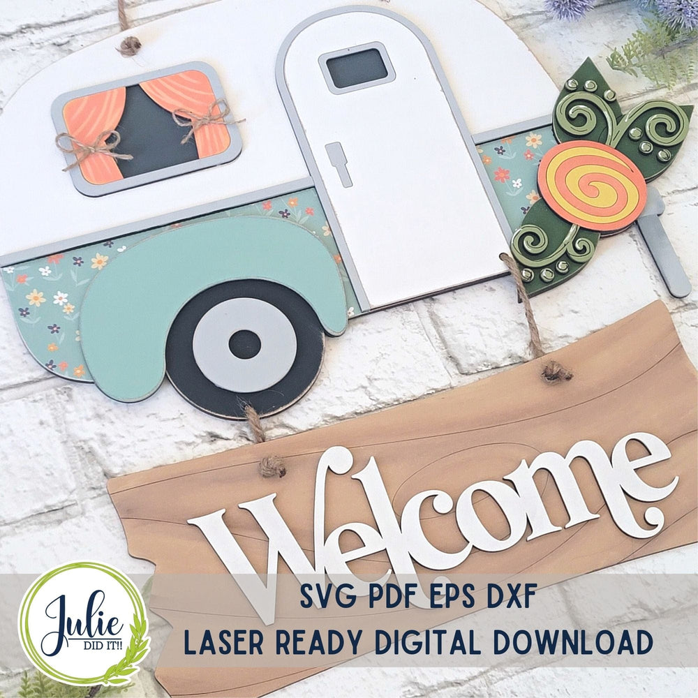 Julie Did It Studios Welcome Camper Door Hanger