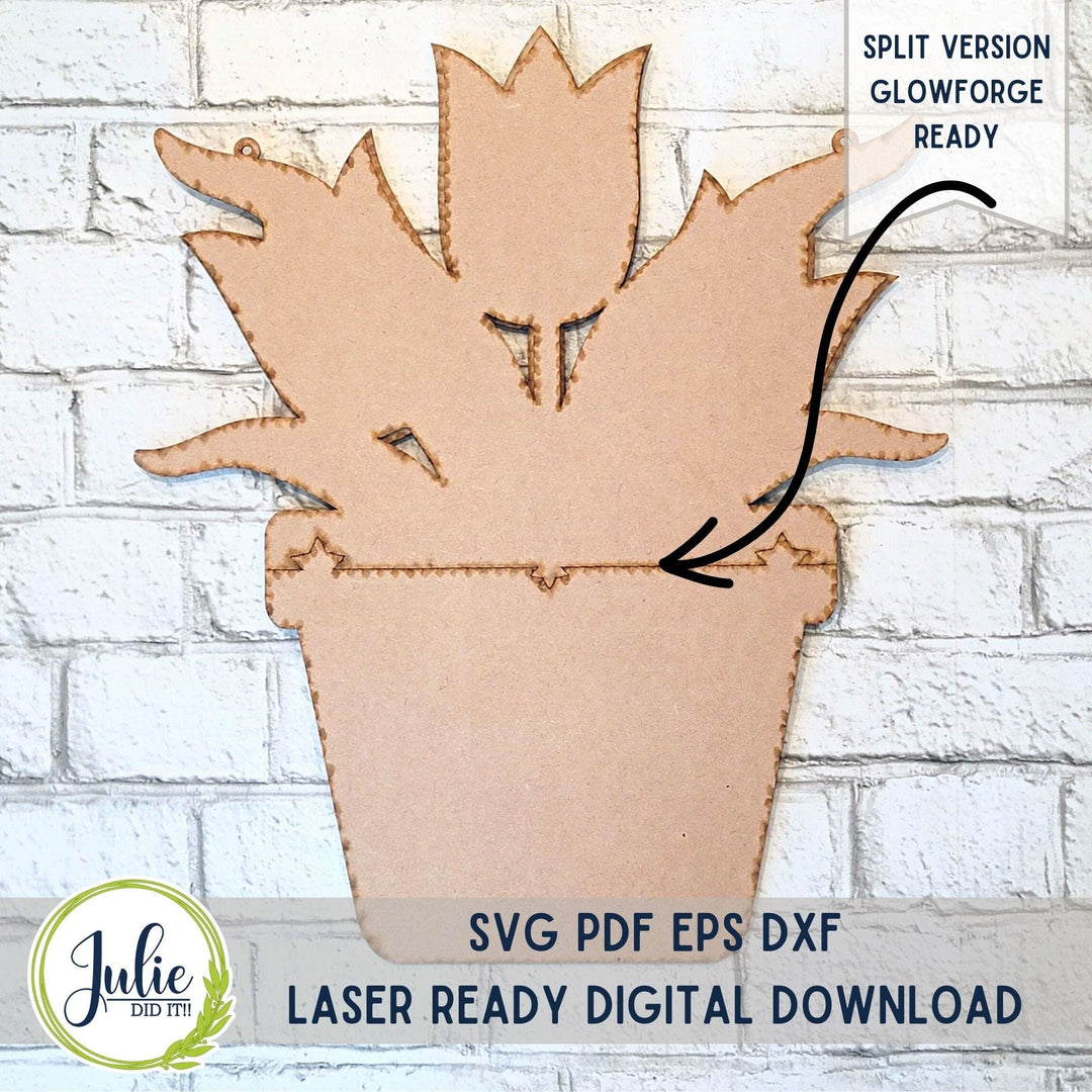 Julie Did It Studios Welcome Pot of Tulips Door Hanger - March 2024 Design Studio