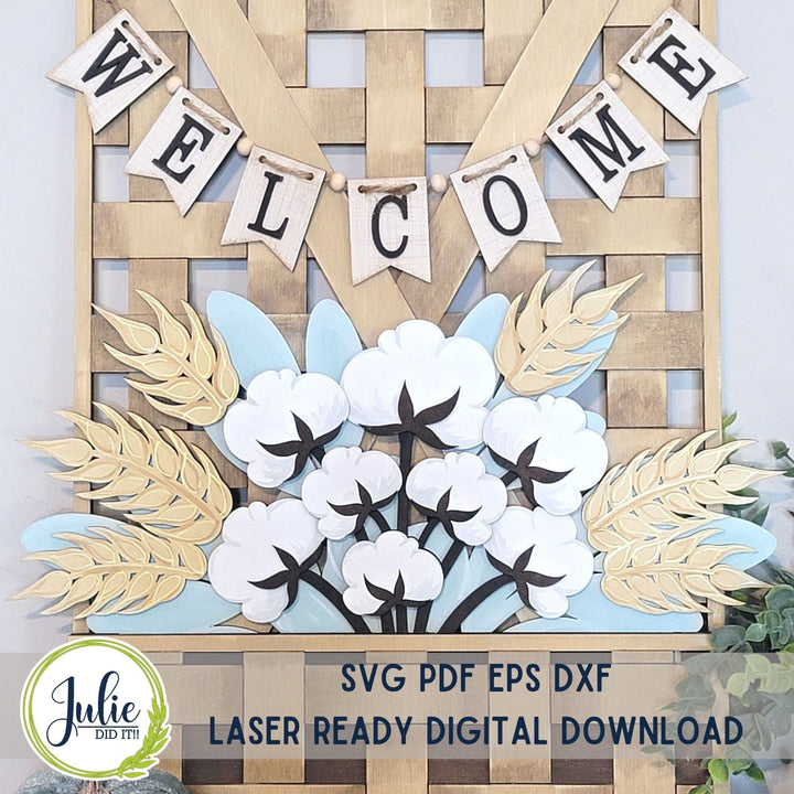 Julie Did It Studios Wheat and Cotton Window Box Insert