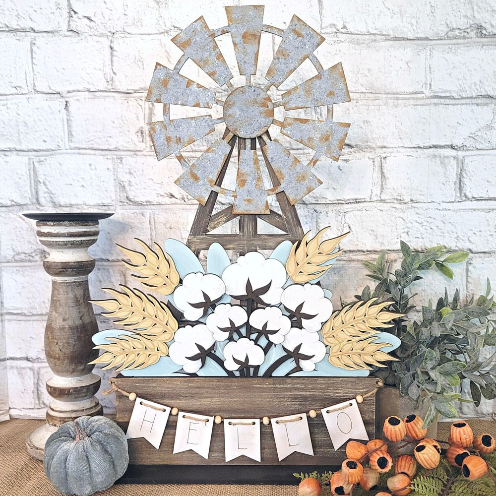 Julie Did It Studios Wheat and Cotton Window Box Insert