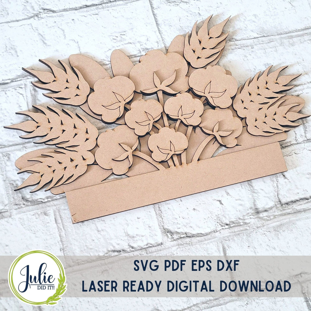 Julie Did It Studios Wheat and Cotton Window Box Insert