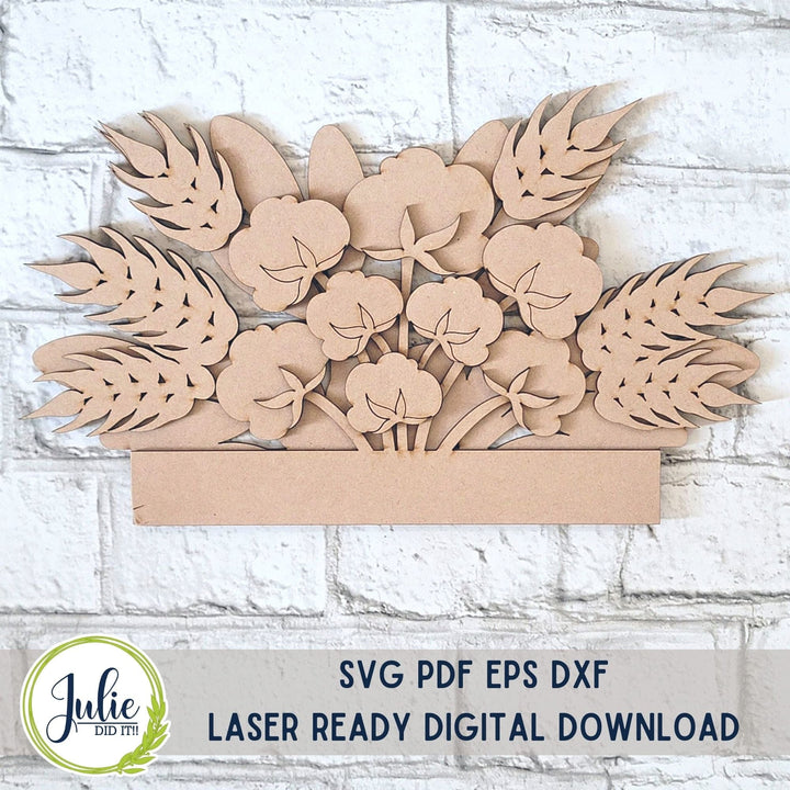 Julie Did It Studios Wheat and Cotton Window Box Insert