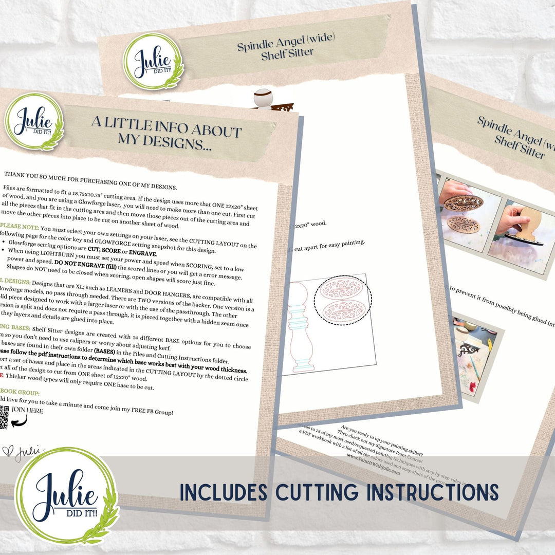 Julie Did It Studios Wide Spindle Angel - July 2024 Design Studio