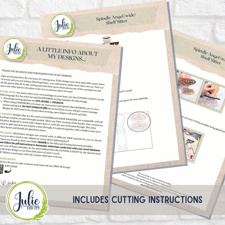 Julie Did It Studios Wide Spindle Angel - July 2024 Design Studio