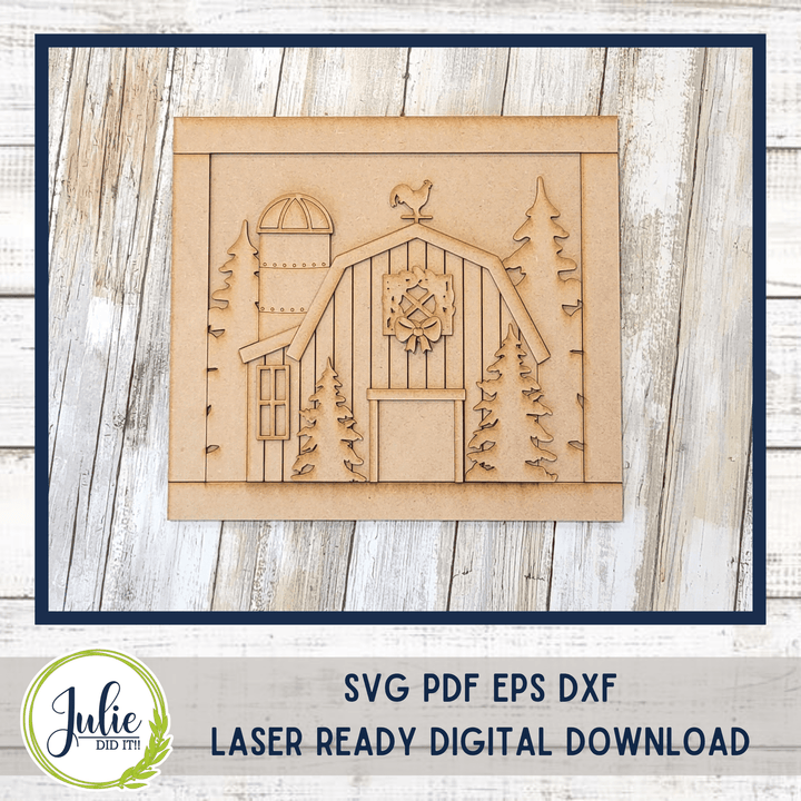 Julie Did It Studios Winter Barn Scene