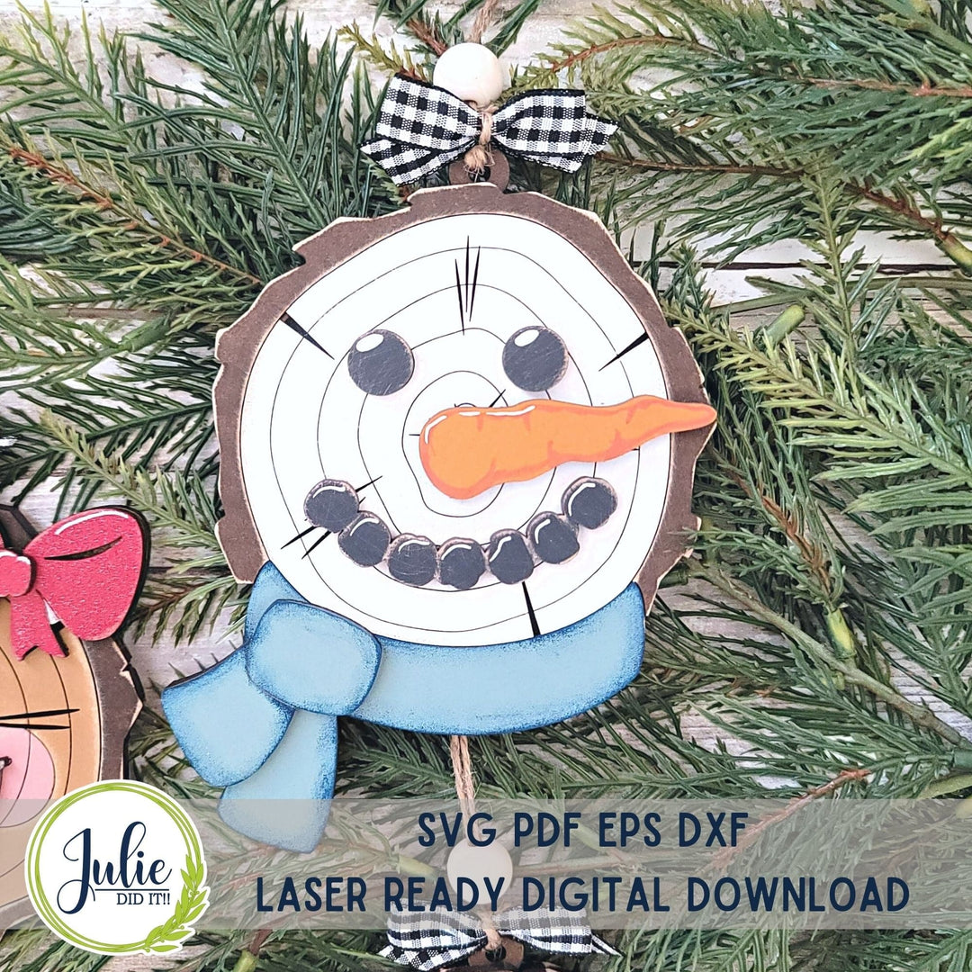 Julie Did It Studios Wood Slice Ornaments Christmas Characters
