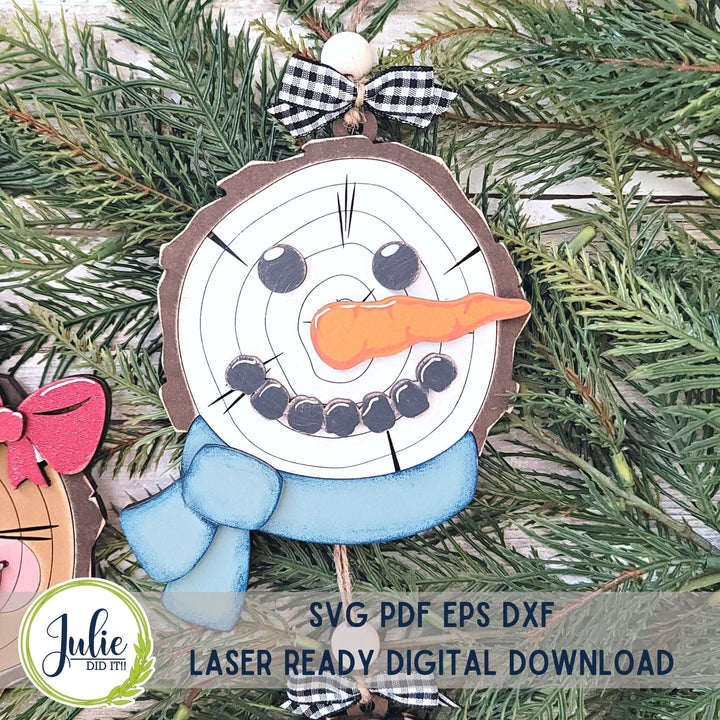 Julie Did It Studios Wood Slice Ornaments Christmas Characters