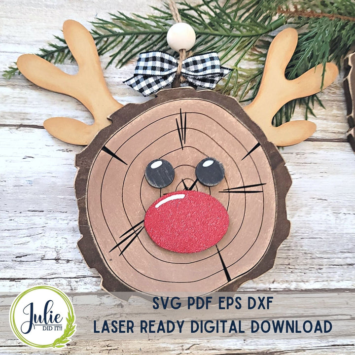 Julie Did It Studios Wood Slice Ornaments Christmas Characters