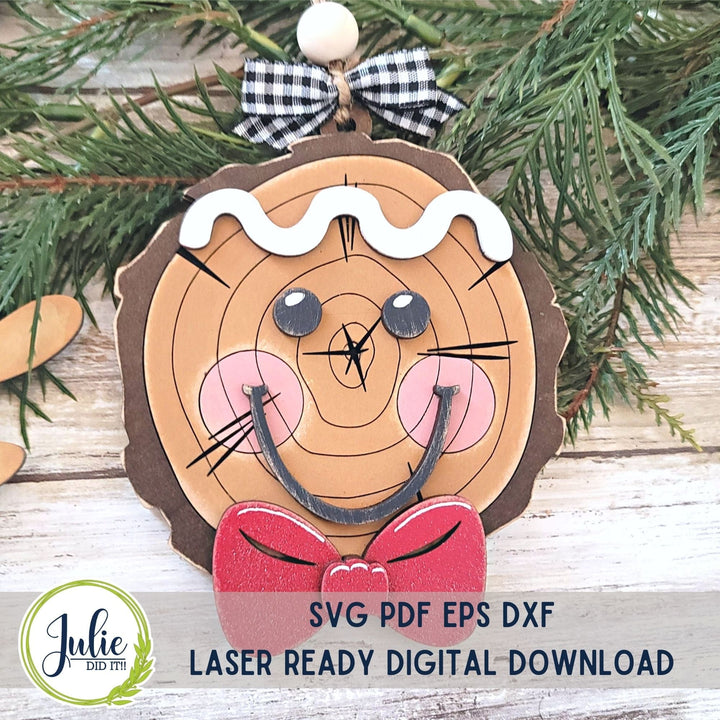 Julie Did It Studios Wood Slice Ornaments Christmas Characters