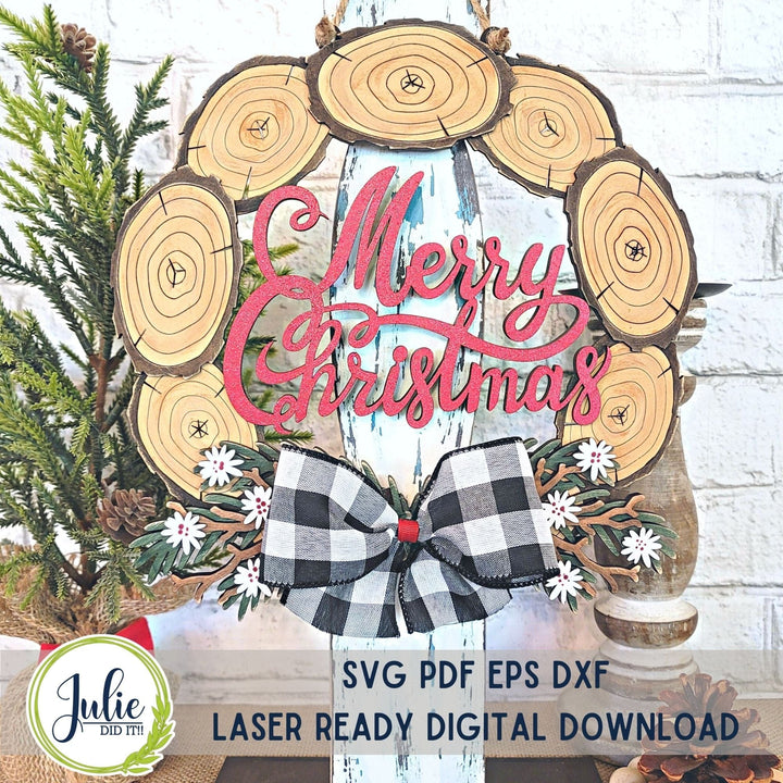 Julie Did It Studios Wood Slice Wreath Sign - October 2023 Design Studio