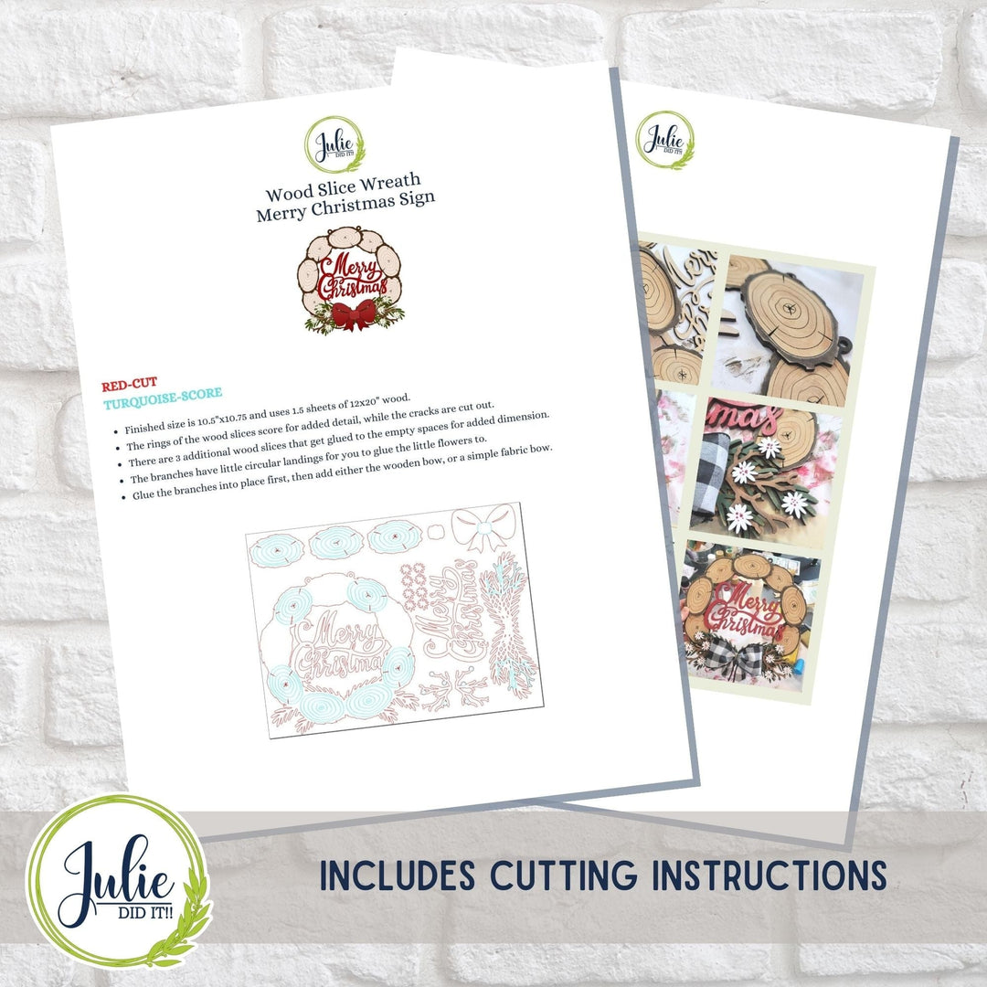 Julie Did It Studios Wood Slice Wreath Sign - October 2023 Design Studio