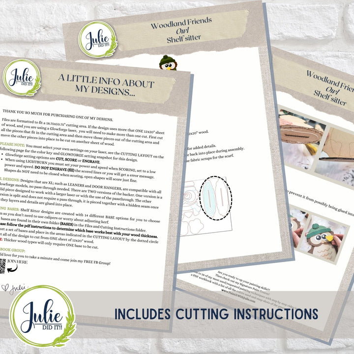 Julie Did It Studios Woodland Friends Owl Shelf Sitter -  November 2023 Design Studio