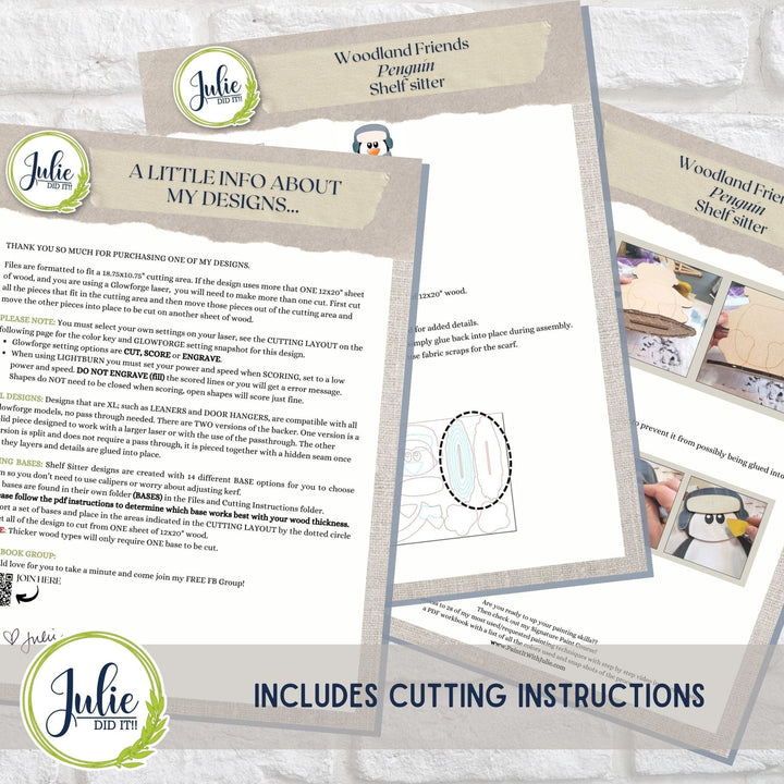 Julie Did It Studios Woodland Friends Penguin Shelf Sitter -  November 2023 Design Studio