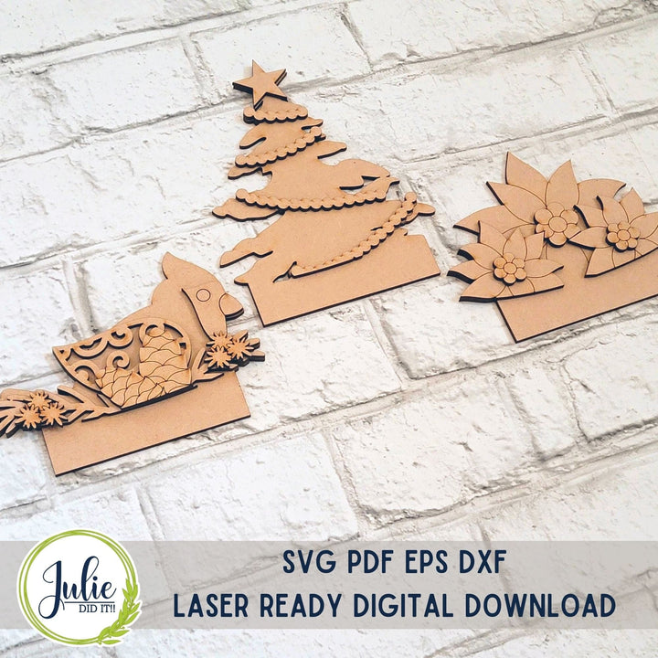 Julie Did It Studios Woodsy Christmas Train Insert