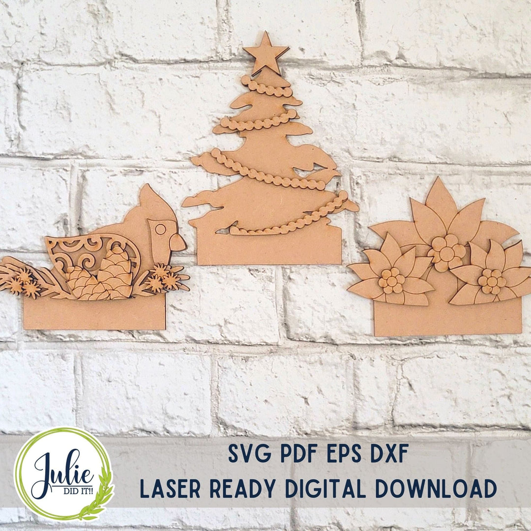Julie Did It Studios Woodsy Christmas Train Insert